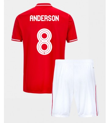 Nottingham Forest Elliot Anderson #8 Hjemmebanetrøje Børn 2025-26 Kortærmet (+ Korte bukser)